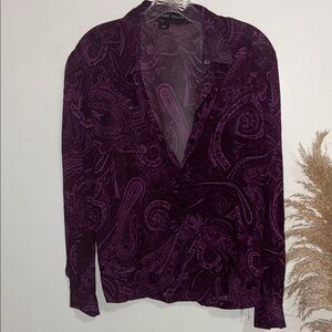Josephine Chaus Purple Paisley Blouse